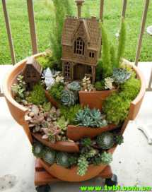 花盆不小心打碎了不要急于扔掉，花点心思就有意想不到的效果 ...